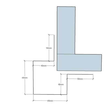 Buitenhoek 65x65mm 3,0m